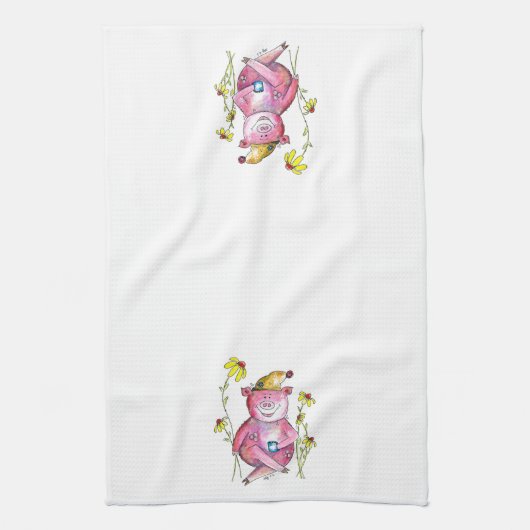 Cute Whimsical Drink koffie Theedoek (Verticaal)