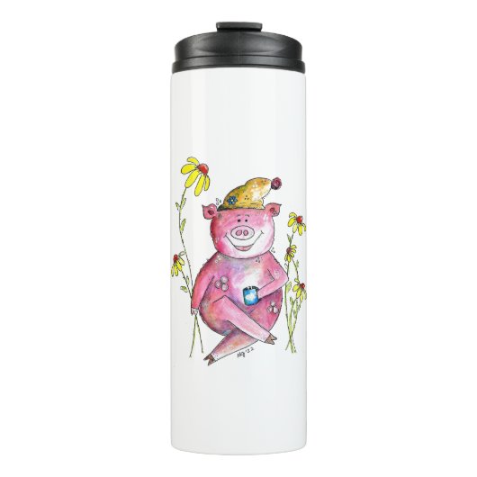 Cute Whimsical Drink koffie Thermosbeker (Voorkant)