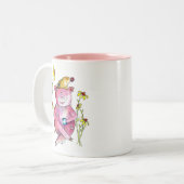 Cute Whimsical Drink koffie Tweekleurige Koffiemok (Voorkant links)