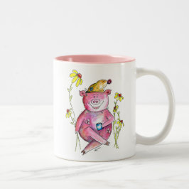 Cute Whimsical Drink koffie Tweekleurige Koffiemok