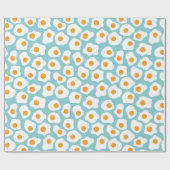 Cute Whimsical Eiolk Pattern in Blauwgroen Blue Cadeaupapier (Vlak)