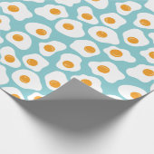 Cute Whimsical Eiolk Pattern in Blauwgroen Blue Cadeaupapier (Hoek)