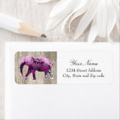 Cute Whimsical Elephant on Wood Design Etiket (Insitu)