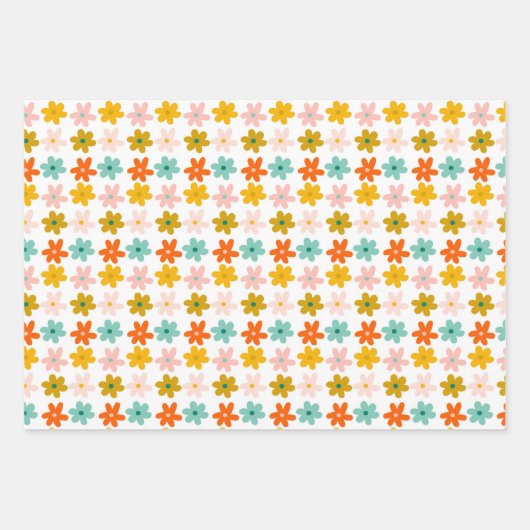 Cute Whimsical Elephants Flowers Blush Mint Spring Inpakpapier Vel (Voorkant 3)