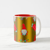 Cute Whimsical Elves Gold Tweekleurige Koffiemok (Voorkant rechts)