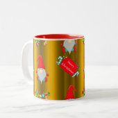 Cute Whimsical Elves Gold Tweekleurige Koffiemok (Voorkant links)