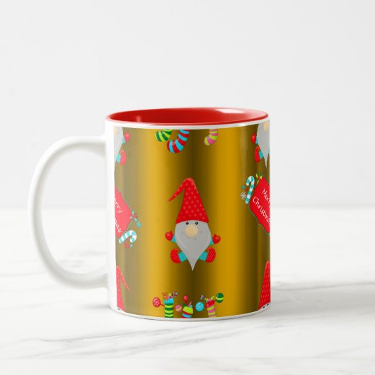 Cute Whimsical Elves Gold Tweekleurige Koffiemok (Links)