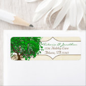 Cute Whimsical Emerald Green Heart Leafed Tree Etiket (Insitu)