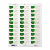 Cute Whimsical Emerald Green Heart Leafed Tree Etiket (Full Sheet)