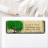 Cute Whimsical Emerald Green Heart Leafed Tree Etiket (Insitu)