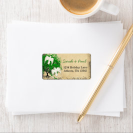 Cute Whimsical Emerald Green Heart Leafed Tree Etiket