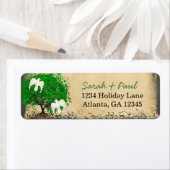 Cute Whimsical Emerald Green Heart Leafed Tree Etiket (Insitu)