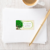 Cute Whimsical Emerald Green Heart Leafed Tree Etiket (Insitu)