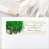 Cute Whimsical Emerald Green Heart Leafed Tree Etiket (Insitu)