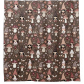 Cute Whimsical Fair Gnomes and Mushrooms Douchegordijn (Voorkant)