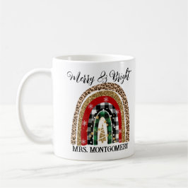 Cute Whimsical Festive Pset Holiday Rainbow Name Koffiemok