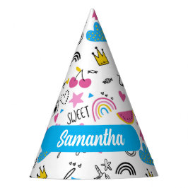 Cute Whimsical First Name Unicorn Rainbow Pattern Feesthoedjes