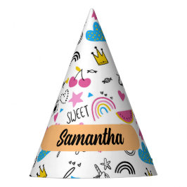 Cute Whimsical First Name Unicorn Rainbow Pattern Feesthoedjes