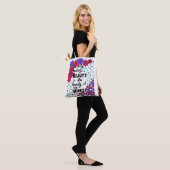 Cute Whimsical Floral Inspirerend Beauty Quote Tote Bag (Op model)