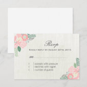 Cute Whimsical Flower RSVP-kaarten RSVP Kaartje (Voorkant / Achterkant)