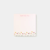 Cute Whimsical Flowers Pattern Pink Yellow Girly Post-it® Notes (Voorkant)