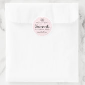 Cute whimsical font bleek roze white product label (Tas)
