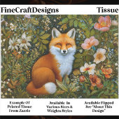 Cute Whimsical Forest Fox, Flowers ET9L Decoupage  Tissuepapier