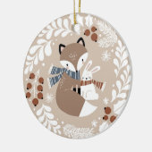 Cute Whimsical Fox en Rabbit Keramisch Ornament (Links)