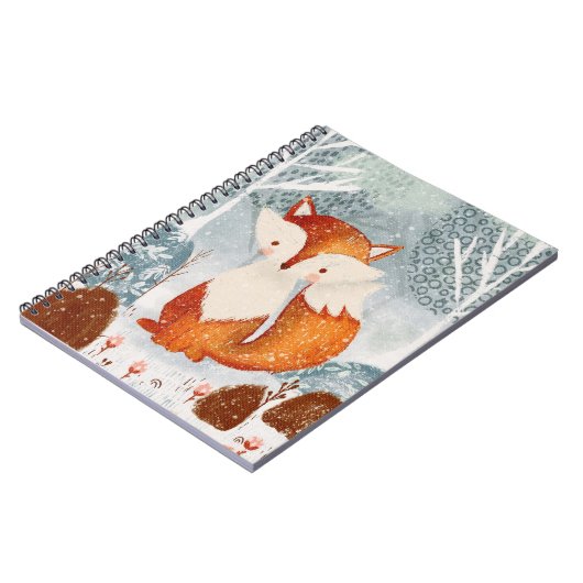 Cute Whimsical Fox in Forest Notitieboek (Linkerzijde)