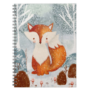 Cute Whimsical Fox in Forest Notitieboek