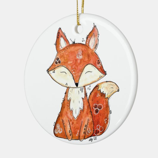 Cute Whimsical Fox Keramisch Ornament (Links)