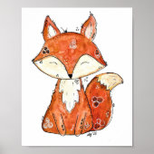 Cute Whimsical Fox Poster (Voorkant)