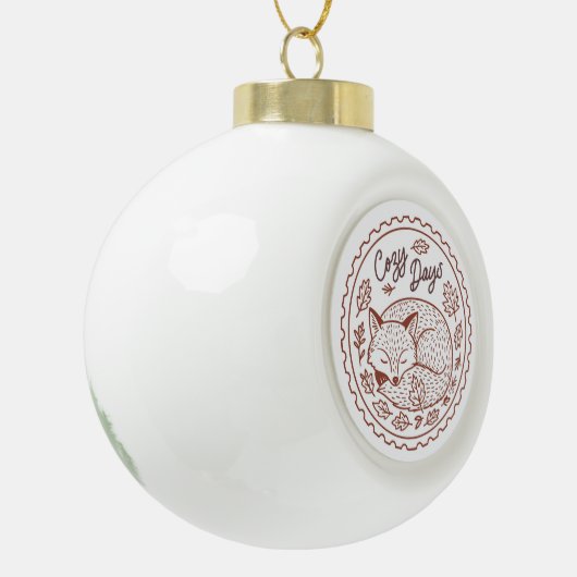 Cute Whimsical Fox Snowflake Framed Ornament (Links)