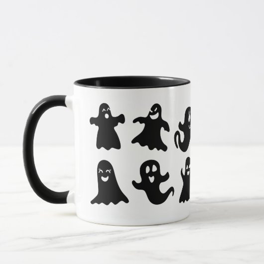 Cute & Whimsical Friendly Ghost Spirits Halloween Mok (Links)