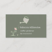 Cute Whimsical Gardening Services & QR Code Busin Visitekaartje (Voorkant)
