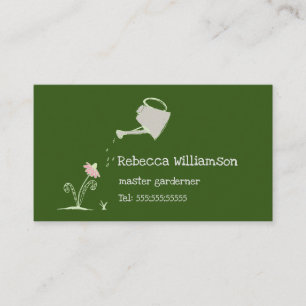 Cute Whimsical Gardening Services & QR Code Visitekaartje