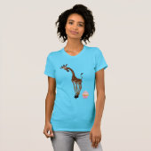 Cute Whimsical Giraffe en Cupcake T-shirt (Voorkant volledig)