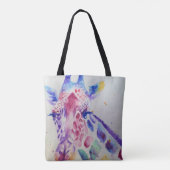 Cute Whimsical-Giraffe, Grocery Canvas tas (Achterkant)
