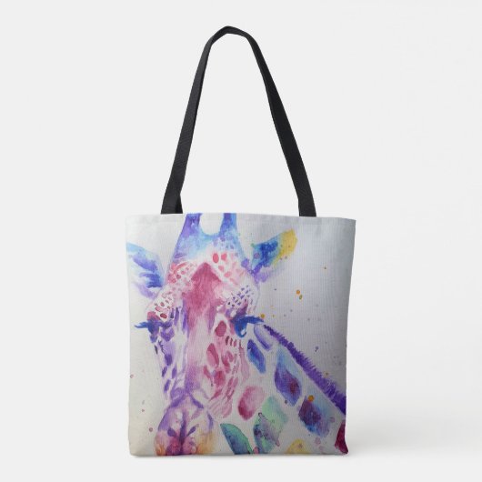 Cute Whimsical-Giraffe, Grocery Canvas tas (Achterkant)