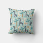 Cute Whimsical Giraffe Pattern in Pastel Blue Kussen (Voorkant)