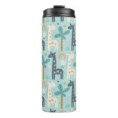 Cute Whimsical Giraffe Pattern in Pastel Blue Thermosbeker (Voorkant)