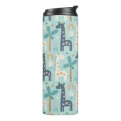 Cute Whimsical Giraffe Pattern in Pastel Blue Thermosbeker (Gedraaid links)