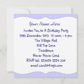 Cute Whimsical Giraffe Pink Blue Party Invitation Kaart (Achterkant)