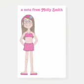 Cute Whimsical Girl Cartoon Drawing Post-it® Notes (Voorkant)
