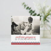 Cute Whimsical Girls Birthday Party Invitation Kaart (Staand voorkant)