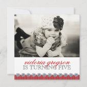 Cute Whimsical Girls Birthday Party Invitation Kaart (Voorkant)