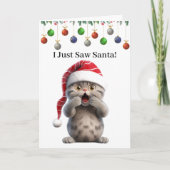 Cute Whimsical Grappige Kat Kerst Wenskaart Kaart (Voorkant)