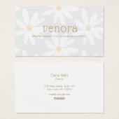 Cute Whimsical Gray Daisy Floral Visitekaartje (Voorkant /achterkant)