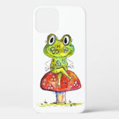 Cute Whimsical Green Frog op Toadstool Case-Mate iPhone Case (Achterkant)