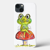 Cute Whimsical Green Frog op Toadstool Case-Mate iPhone Case (Achterkant)